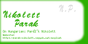 nikolett parak business card